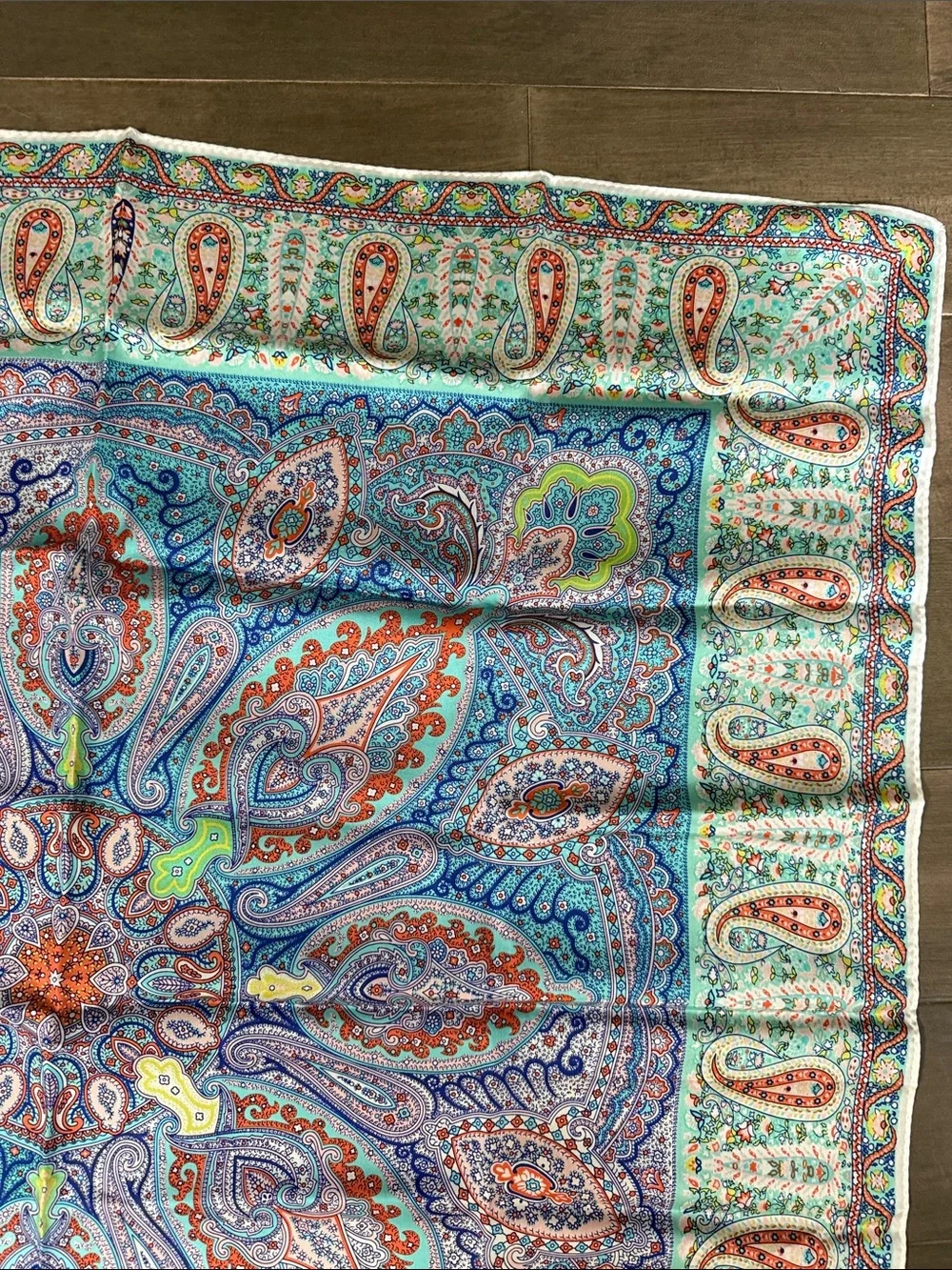 ECHO 100% Silk Scarf - Vibrant Multicolor Paisley Print